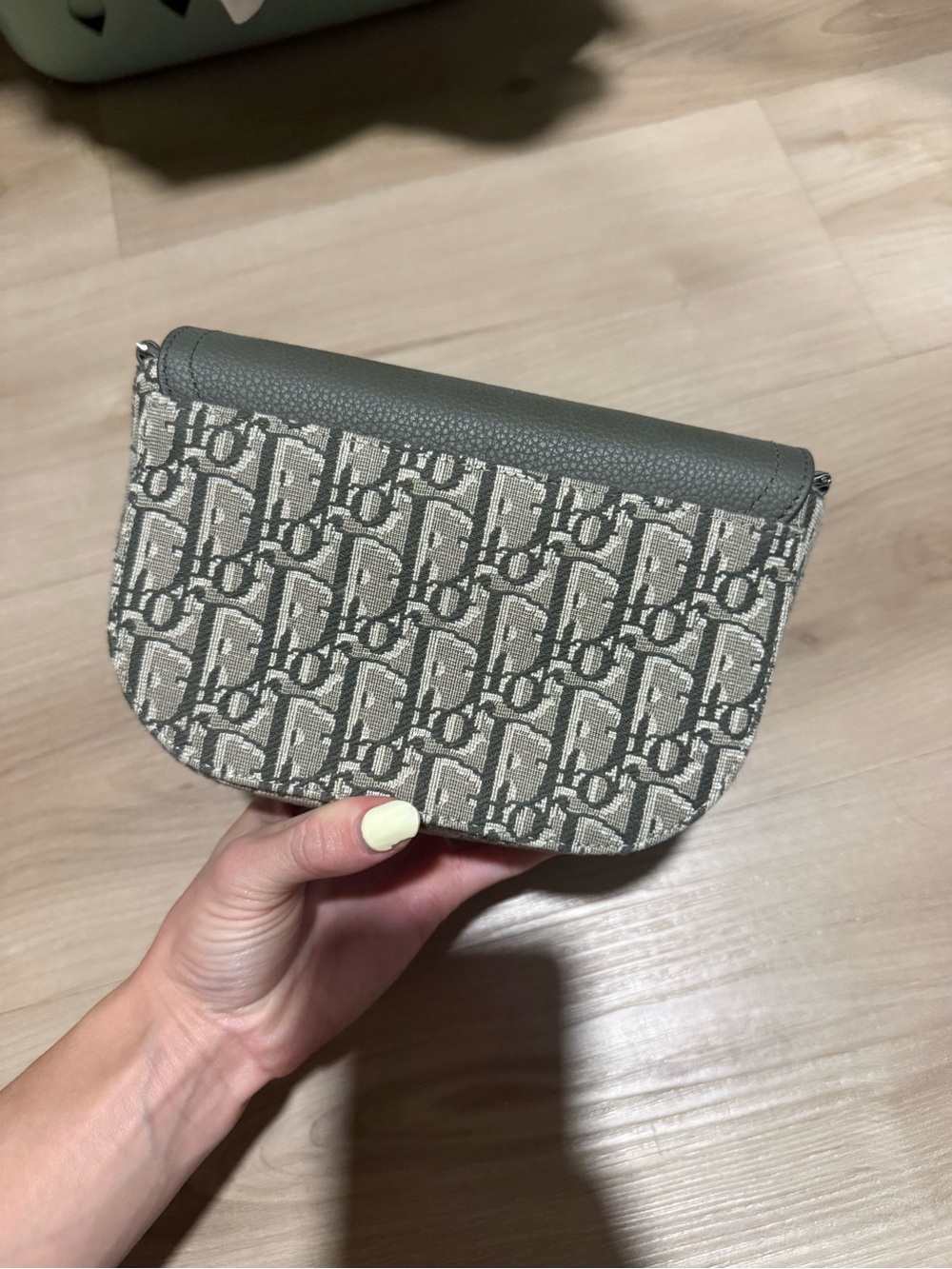 Dior Olive Gray Monogram Saddle Bag - Picture 2 of 6